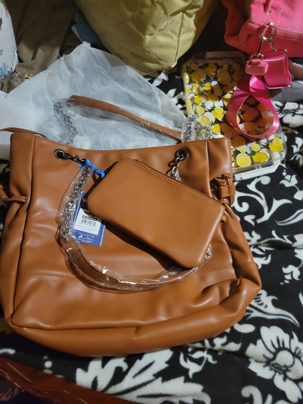 Women's Tan Shoulder Tote with Removable Pouch Wrangler